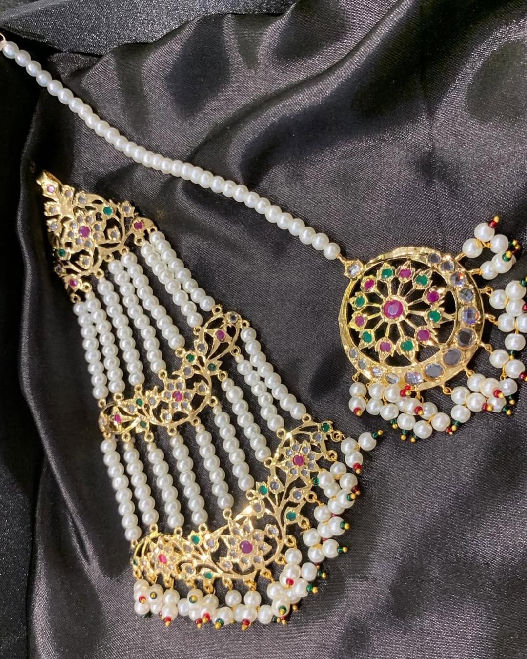 Mansha Red Green Bridal Set