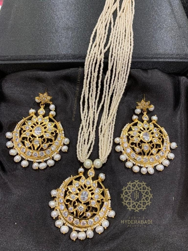 Sabrina Real Pearl Pendant Set