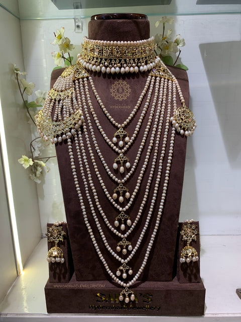 Antique Real Pearl Bridal Set