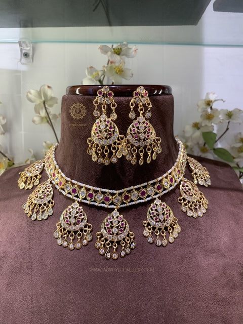 Arsalan Red Necklace Set