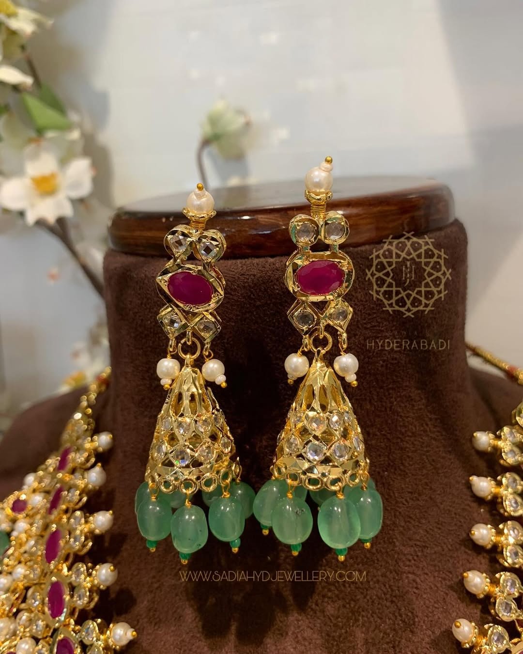 Basharat Red Green Necklace Set
