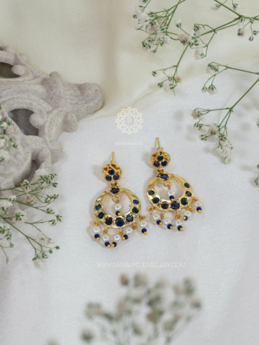 Blue Small Chandbali