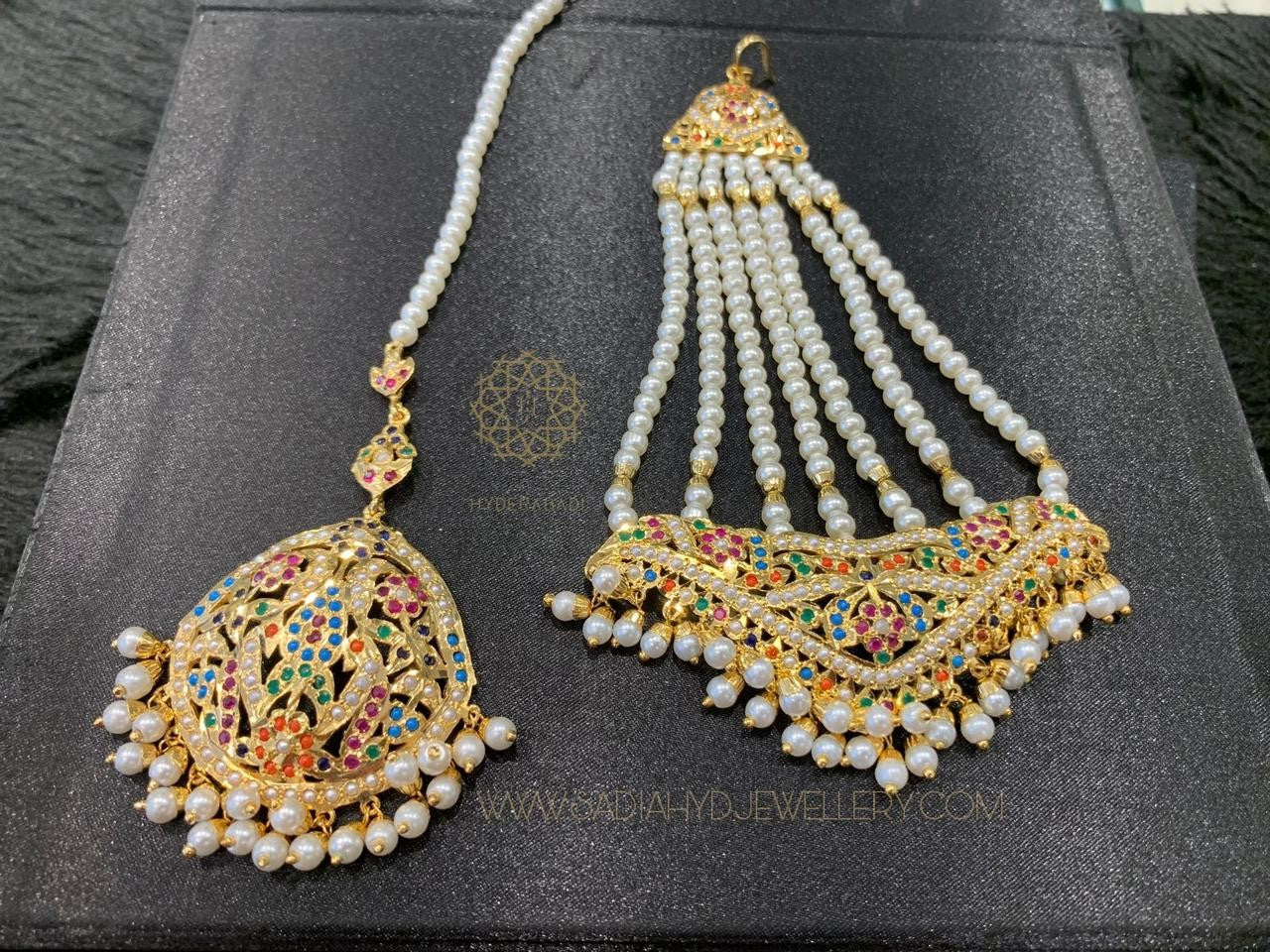 Inshara Multicolour Tika and Jhumar