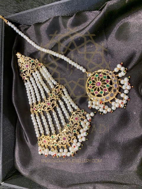 Mansha Red Green Tika Jhumar