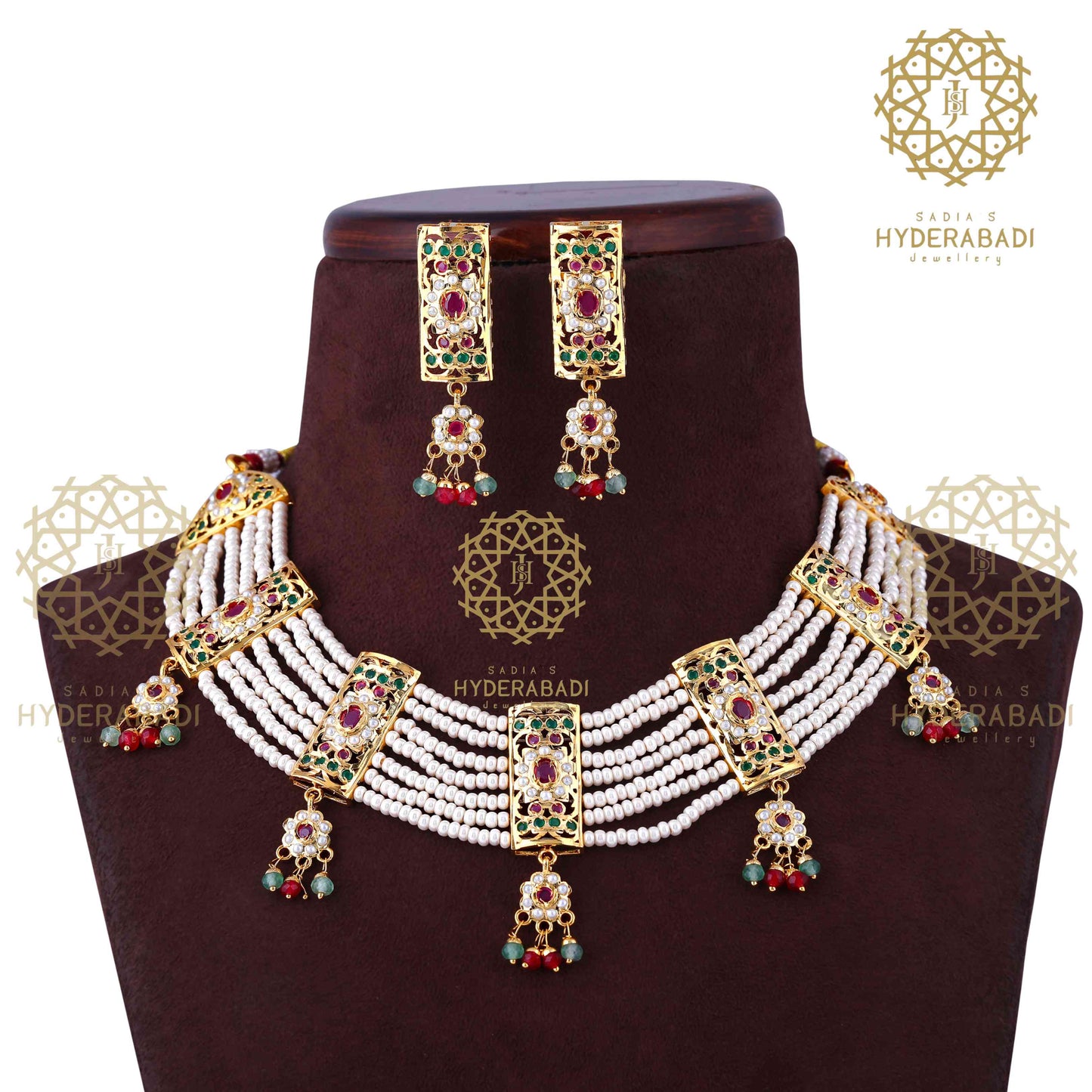 Meesam Red Green Poth Necklace