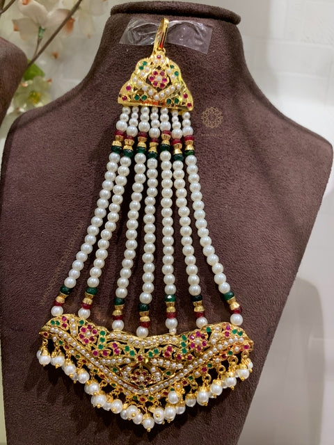 Naimal Red Green Jadau Bridal Set