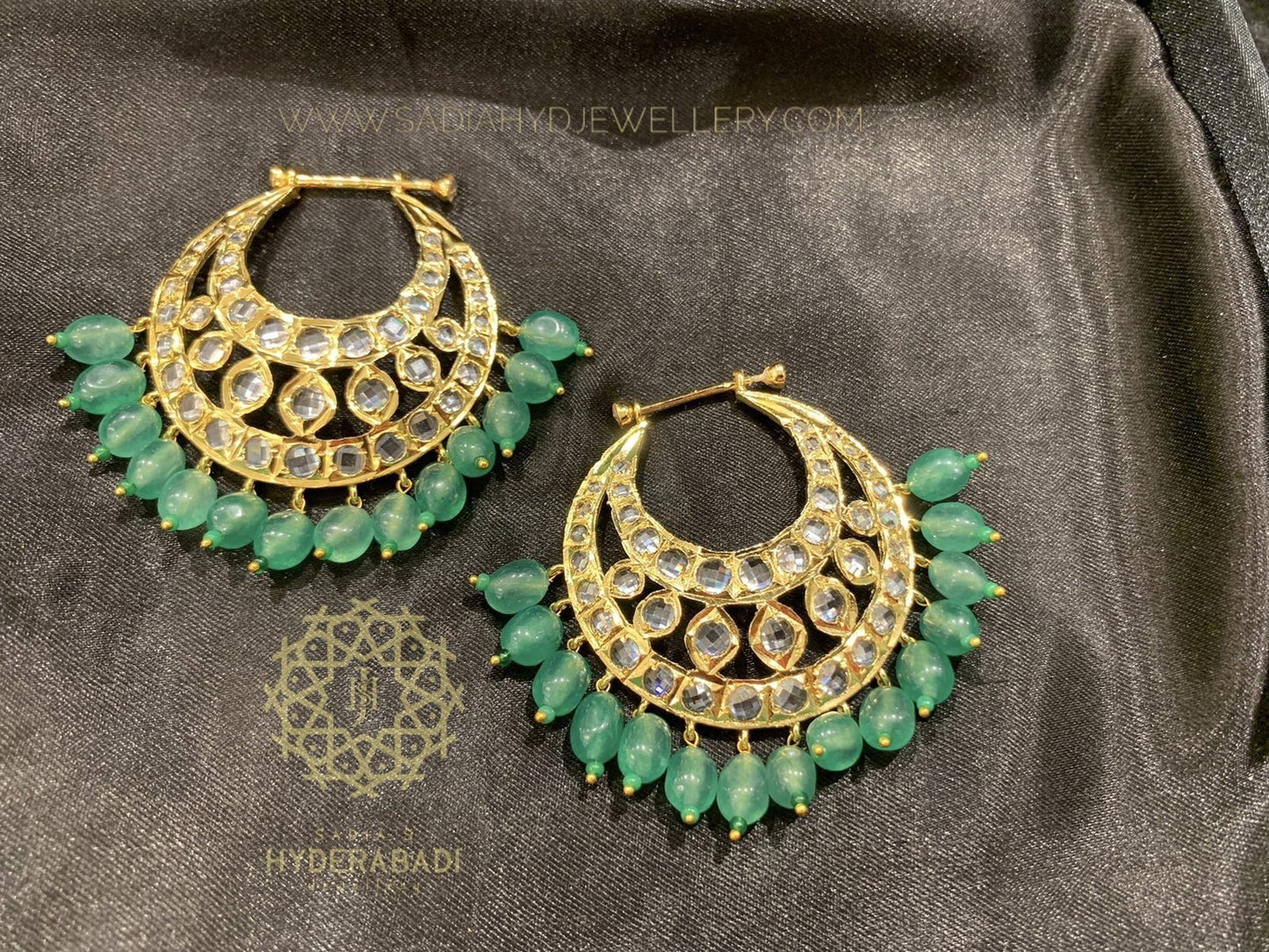 Obaida Light Green Chandbali