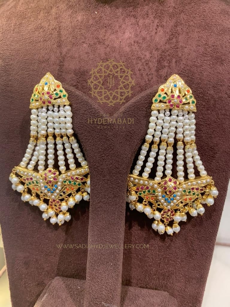 Farah Jadau Multicolored Jhumar Earrings