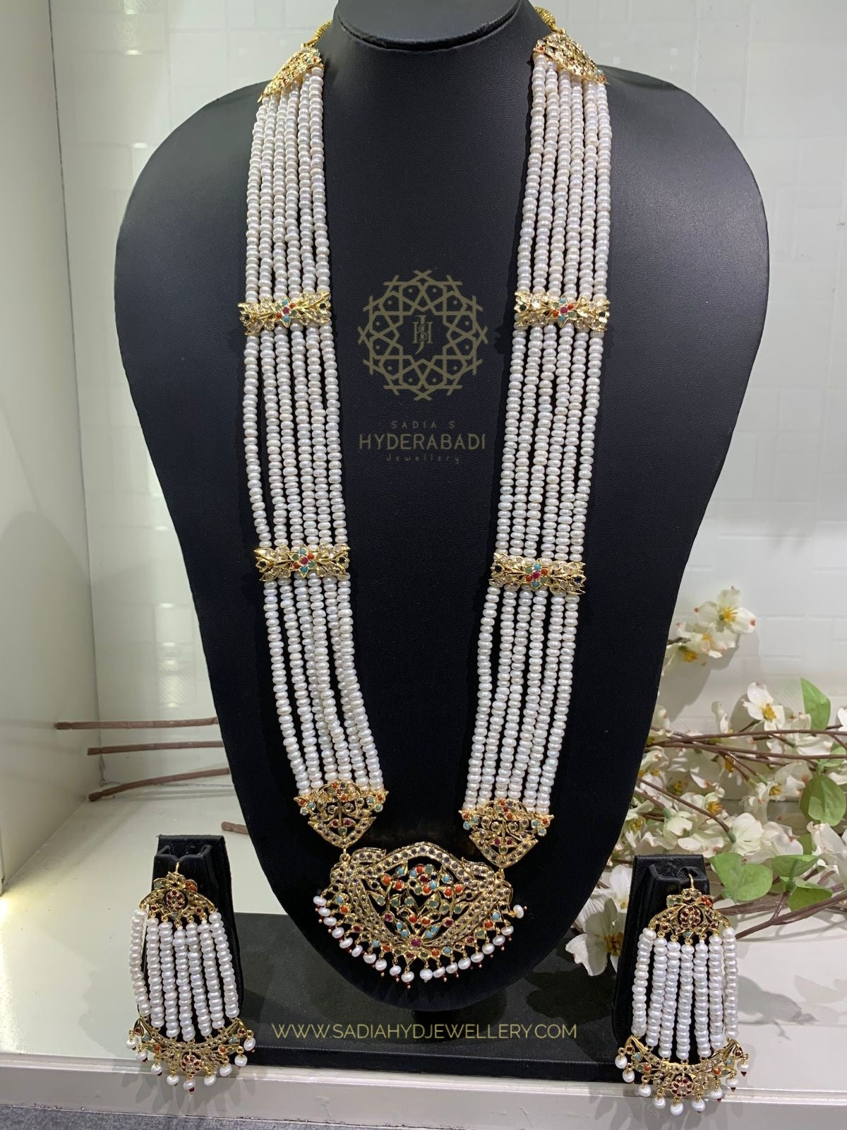 Zahabia Real Pearl Rani Haar Set