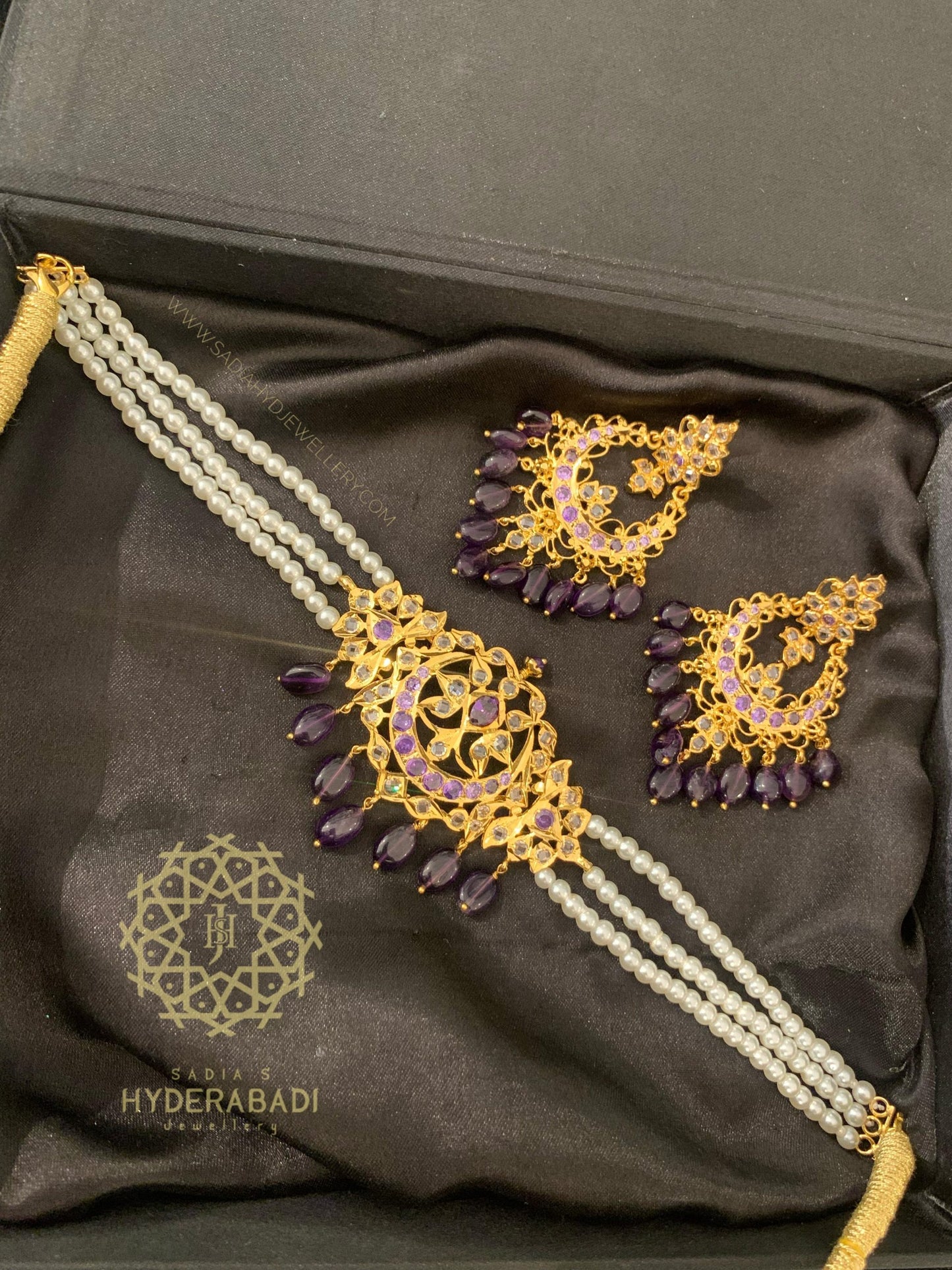 Riffat Real Amethyst Choker Set