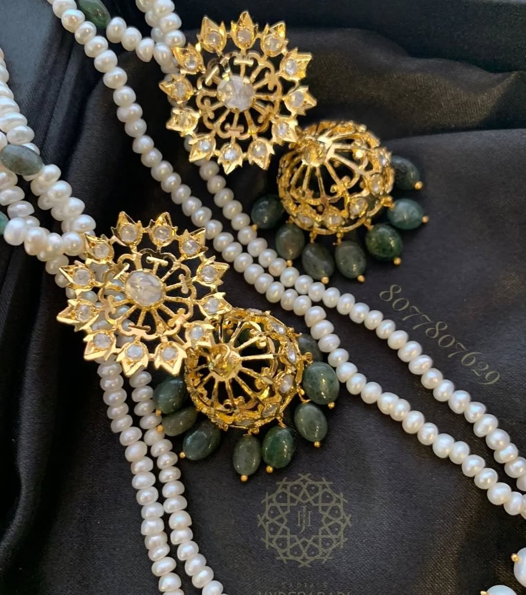 Safa Real Emerald Pukhraj Tirmani Set