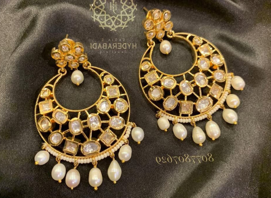 Sonam Real Pearl Chandbali