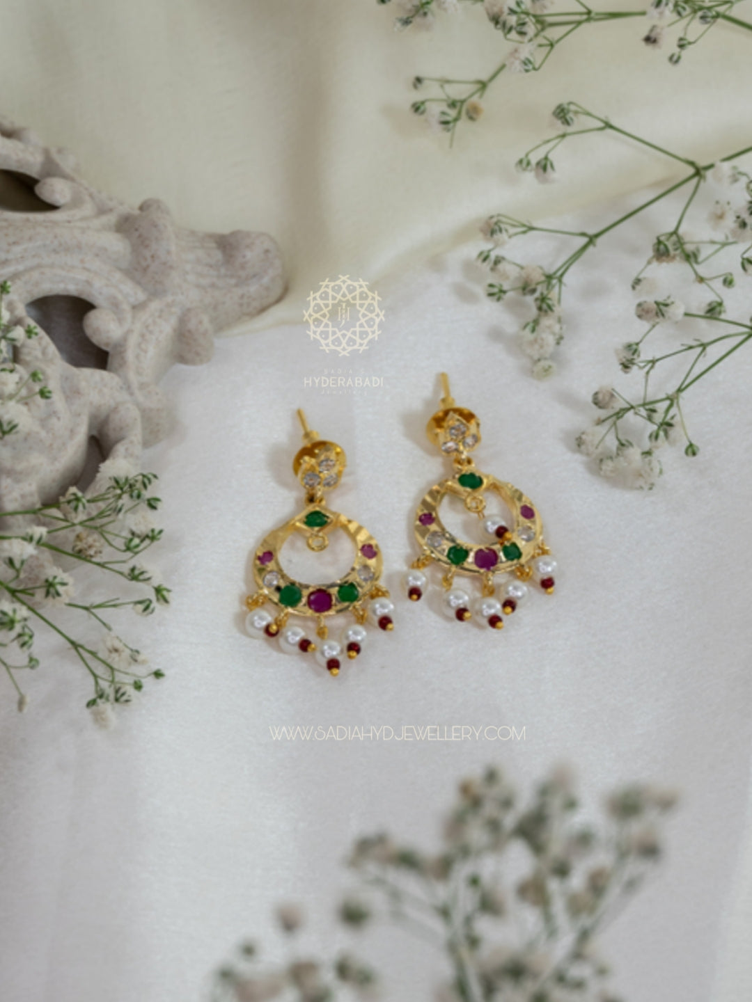 Red Green Small Chandbali