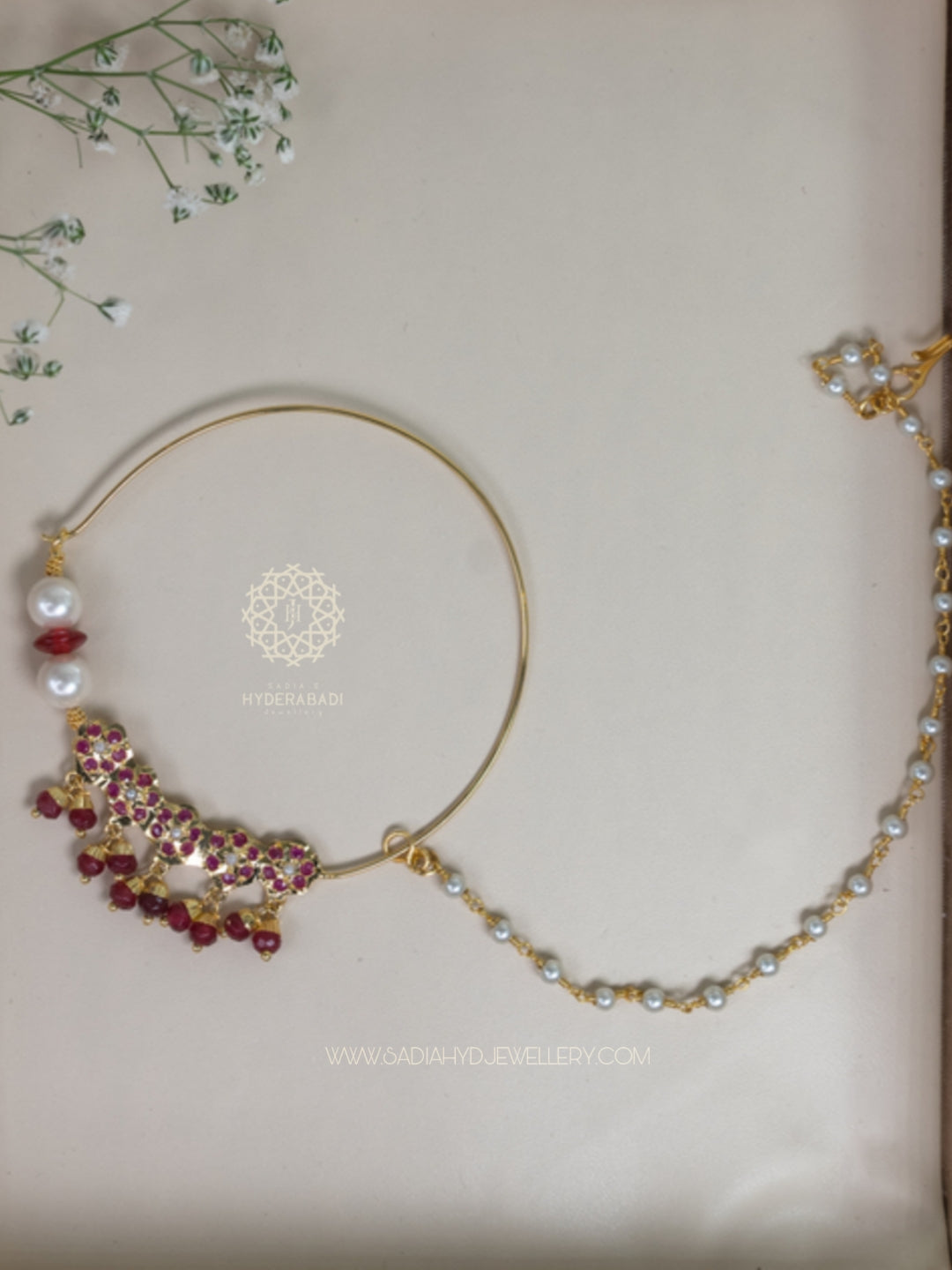 Red Nikah Jadau Nath