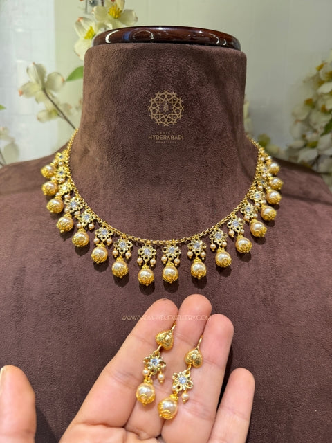 Rohini Golden Necklace Set
