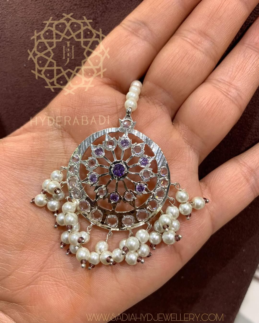 Mansha Red Silver Plated Bridal Set