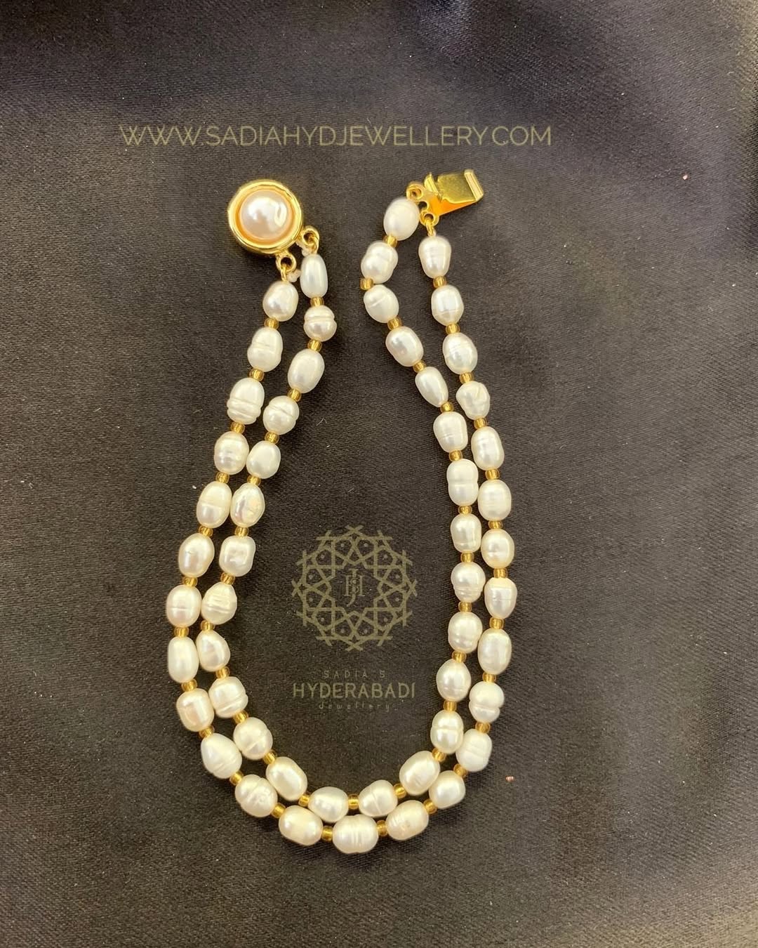 Semi Precious Drop Pearl Mala and Bracelet