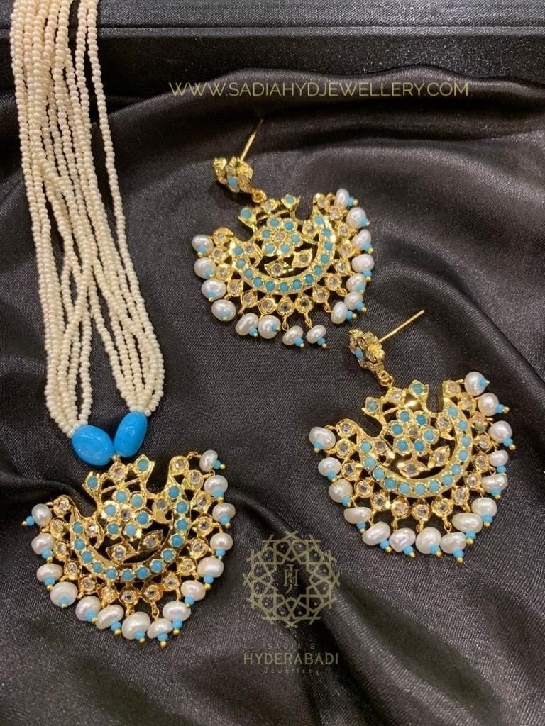 Saira Firoza Real Pearl Pendant Set