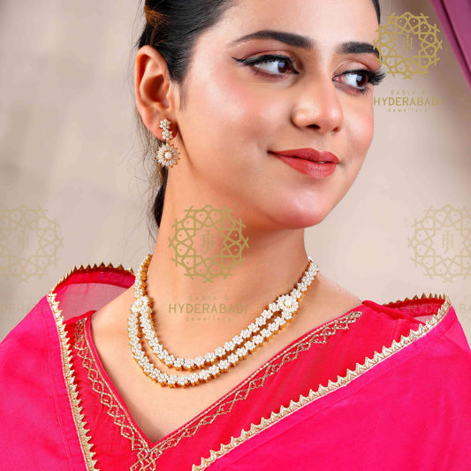 White Pearl Roshni Necklace Set