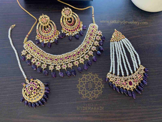 Benazir Real Amethyst Bridal Set