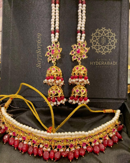 Afifa Choker with Double layer Jhumka