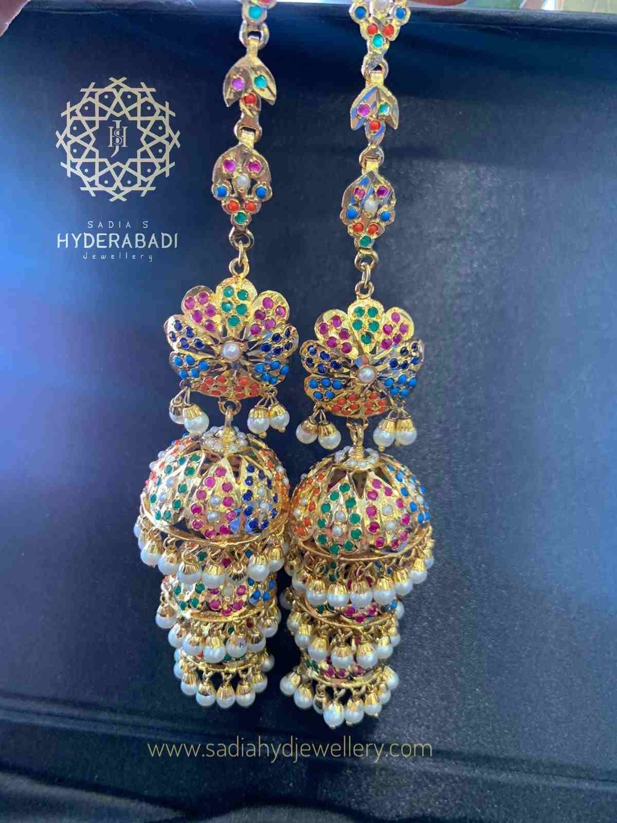 Daniya Multicolor Jadau Jhumka