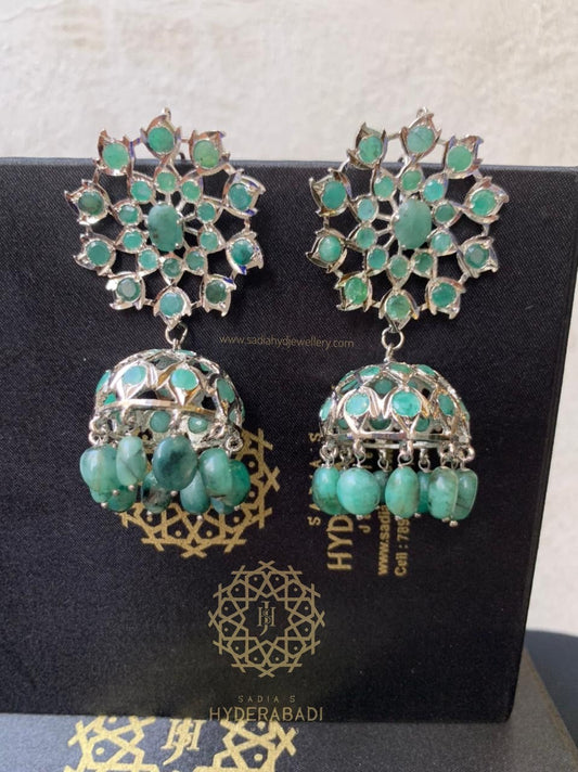 Qaima Real Emerald Jhumki