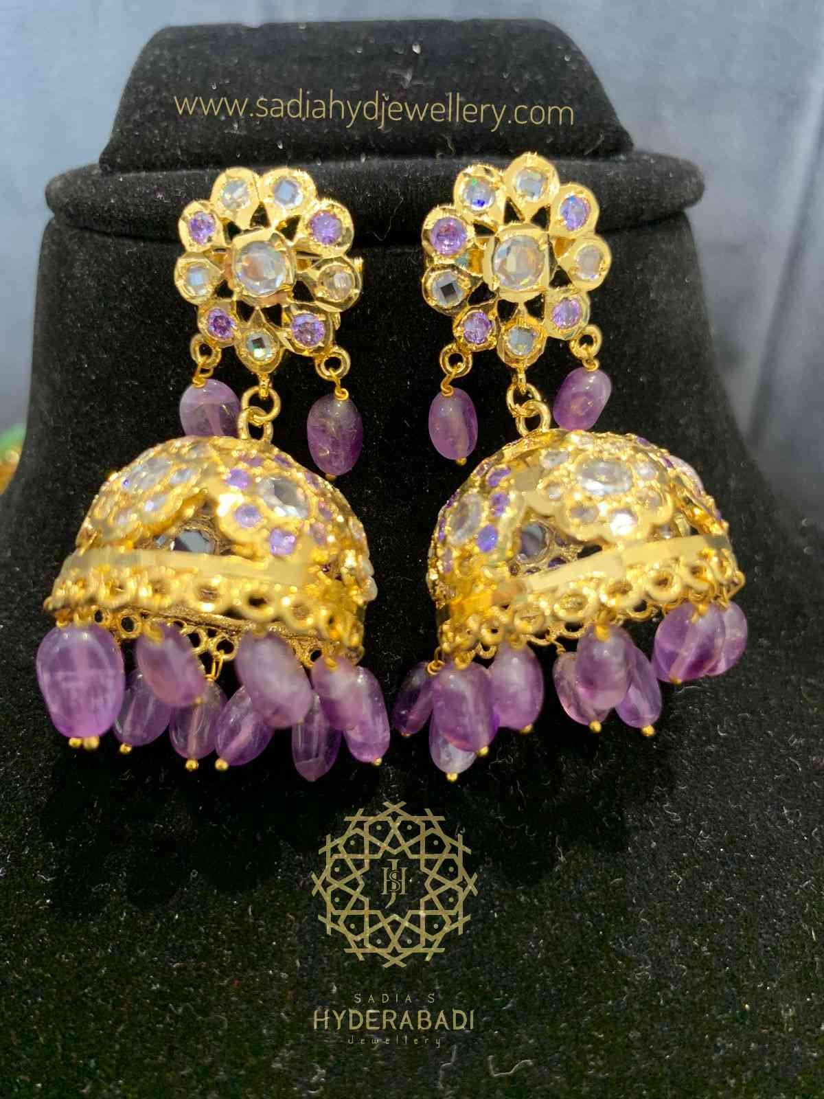 Nafsa Real Amethyst Jhumki