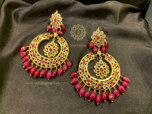 Noorie Real Ruby Apple Chandbali