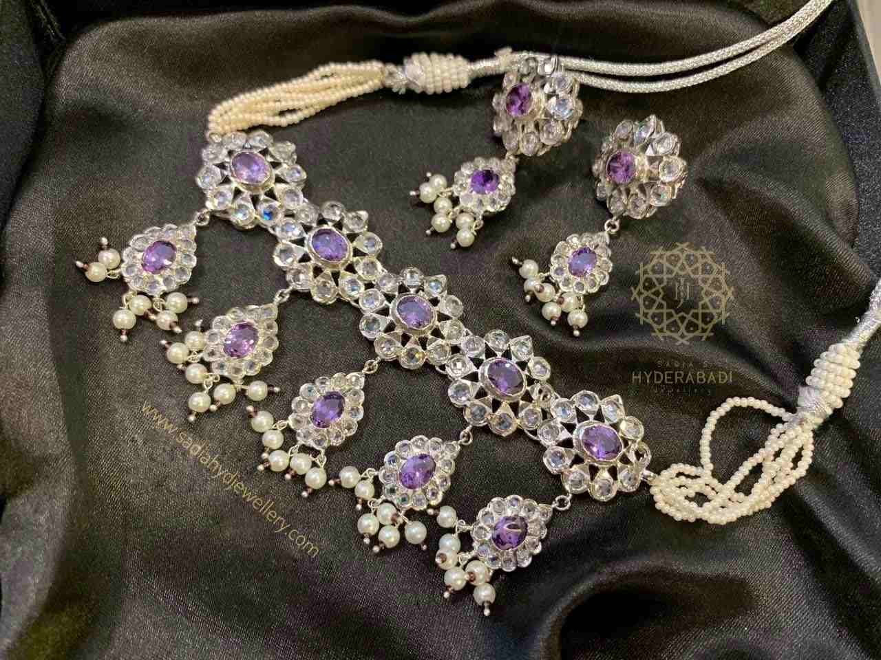 Ayerah Real Amethyst Flower Choker