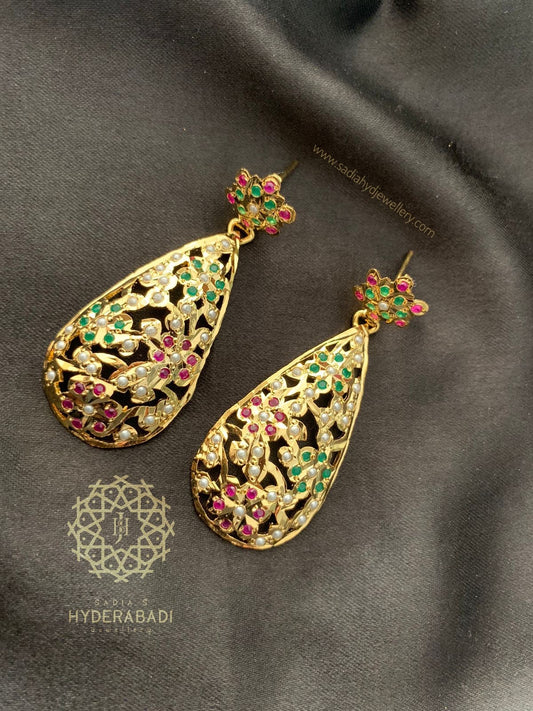 Rufayah Red Green Earrings