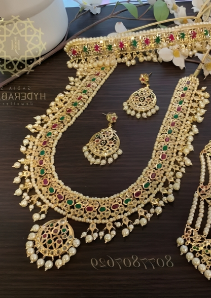 Madiha Bridal Set in Pink & Green Combination