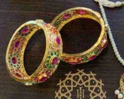 Aayerah Multicolor Delicate Flower Bridal Set with Matching Tika Jhumar and Bangle Pair