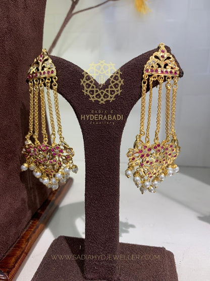 Abeer Red Jhumar Earring