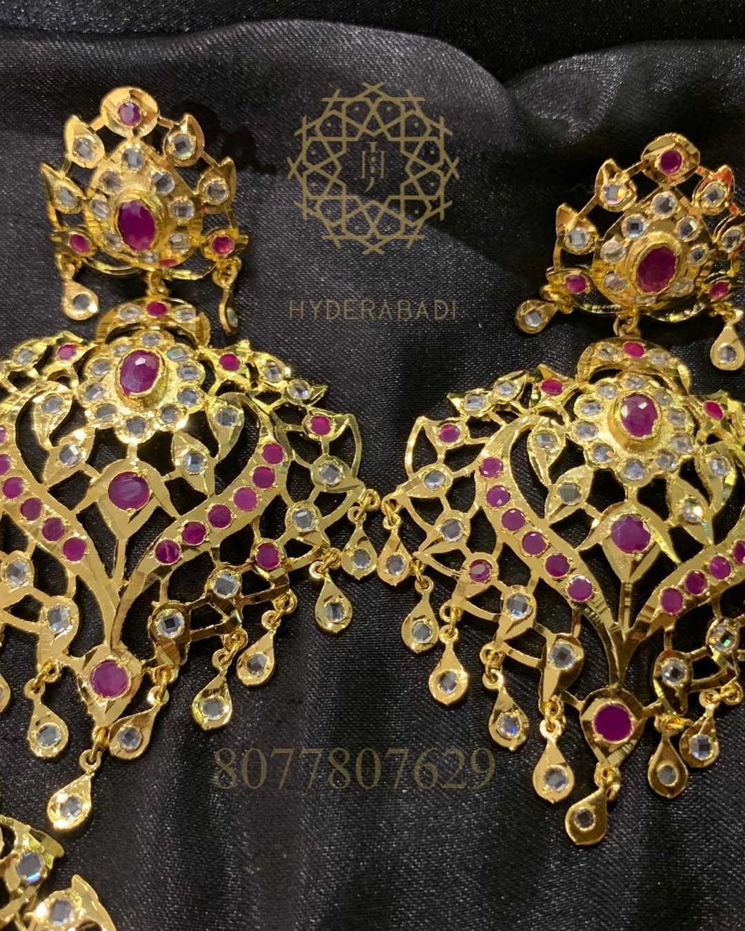 Alina Red Necklace Set with Matching Tika Jhumar