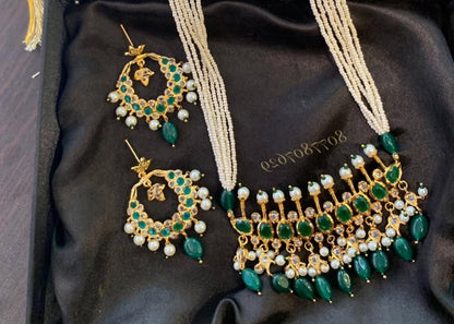 Anam Green White Tirmani Set
