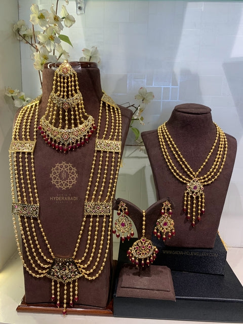 Aqeela Red Bridal Set
