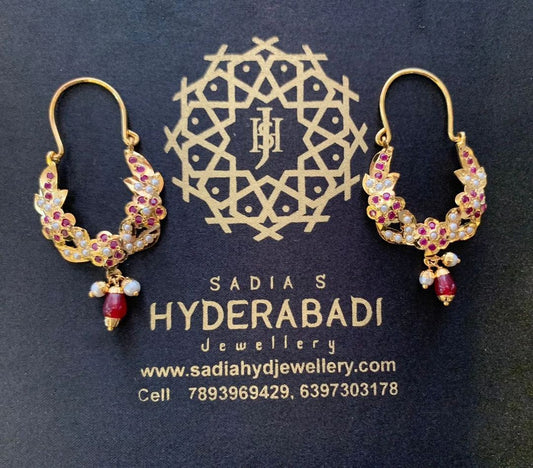 Asna Jadau Red Earrings