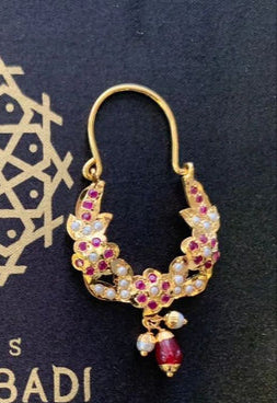 Asna Jadau Red Earrings