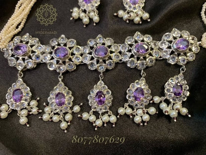 Ayerah Real Amethyst Flower Choker