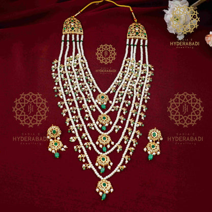 Azra Green White 5 Layer Bridal Set
