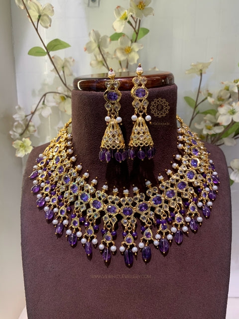 Basharat Real Amethyst Necklace Set