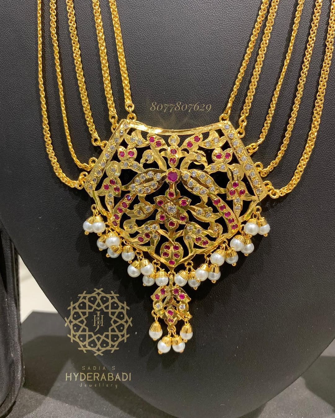 Chandan Jadau Haar with Matching Earrings