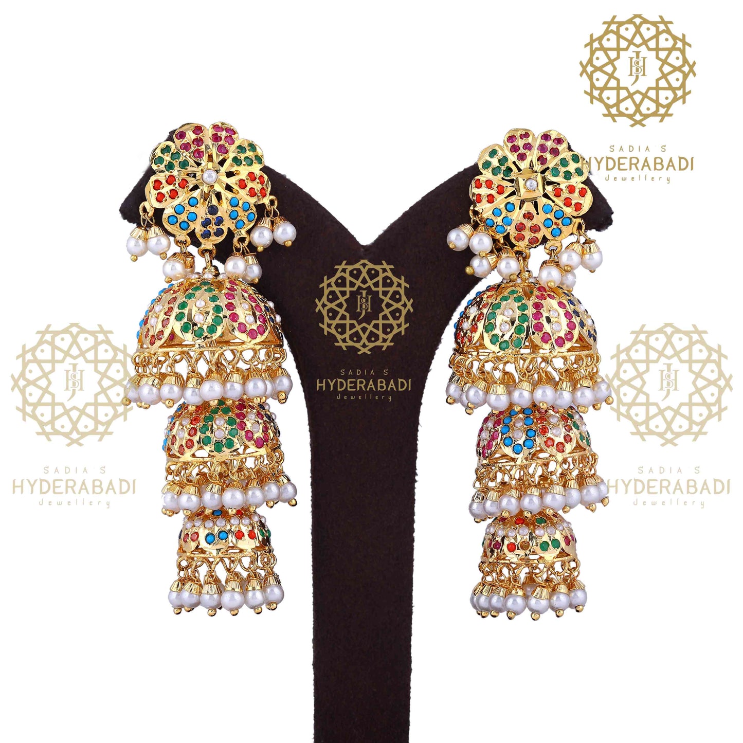 Daniya Multicolor Jadau Jhumka