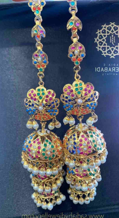 Daniya Multicolor Jadau Jhumka