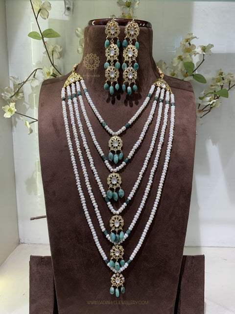 Farzana Real Emerald Real Pearl 5 layer Set