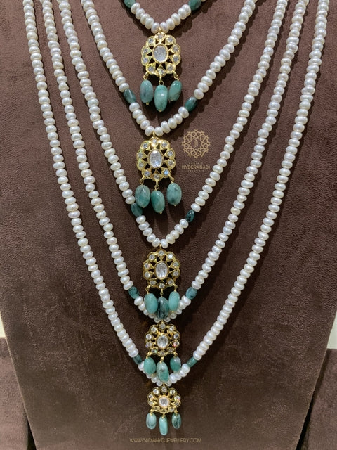 Farzana Real Emerald Real Pearl 5 layer Set