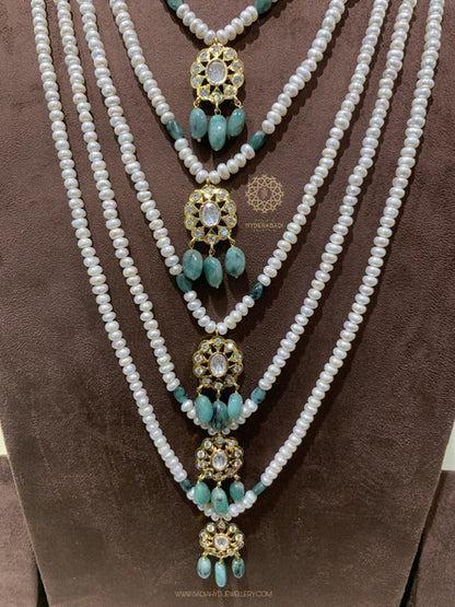 Farzana Real Emerald Real Pearl 5 layer Set