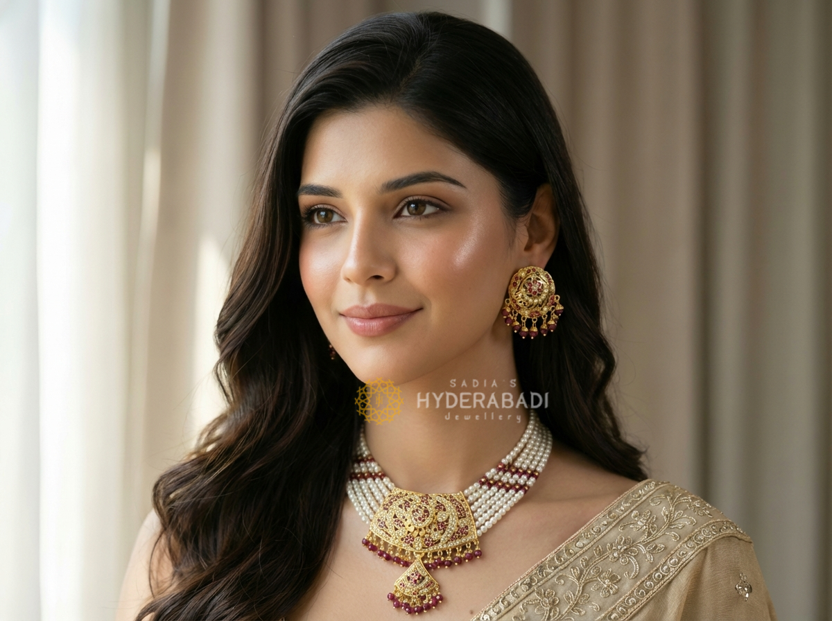 Gulafsha Red Choker Set