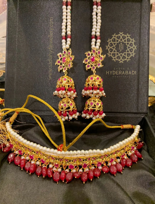 Afifa Choker with Double layer Jhumka